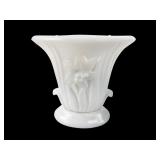 Fenton White Milk Glass Daffodil Vase