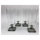 VTG Federal Glass Midnight Smoke Footed Glasses