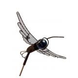 Metal and Glass Hummingbird Garden Stake
