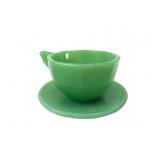 Akro Agate Jadeite Glass Octagonal Toy Cup & Sauce