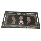 Alexander Hand-Painted Metal Tray, African Motif