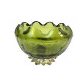Indiana Glass Tiara Sandwich Pattern Green Bowl