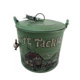 Linda S. Stang Hand-Painted Bait & Tackle Tin Pail