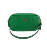 Coach Green Pebbled Leather Double Zip Crossbody