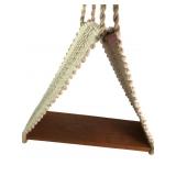 MCM Macrame and Wood Hanging Shelf
