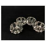 Set of 4 Cut Crystal Star Pattern Open Salts