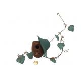 D/P Beran Wood and Copper Birdhouse Sculpture