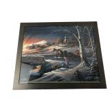 Terry Redlin Winter Sleigh Ride Framed Art