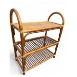 VTG Rattan and Wicker Three-Tier Shelf