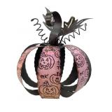 Halloween Metal Pumpkin Sculpture with Jack-O-Lant