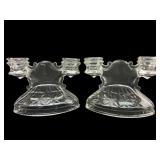 Indiana Glass Attr. Double Candle Holders, Pr.