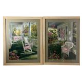 William Mangum Pair of Framed Porch Scene Prints