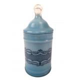 Vintage Blue Satin Glass Apothecary Jar