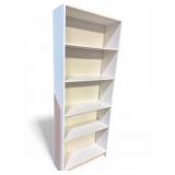 White Laminate 5-Shelf Bookcase