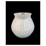 Frosted Mercury Glass Fluted Vase