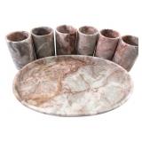 Marble Shot Glasses & Tray Set