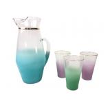 Frosted Ombre Glass Pitcher & Tumblers Set