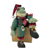 Christmas Frog Shelf Sitter Plush Decoration