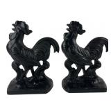 Pr. Cast Iron Rooster Bookends, Model 1122