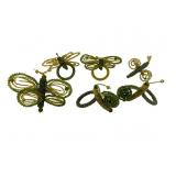 Beaded Insect & Snail Napkin Rings, Set of 6