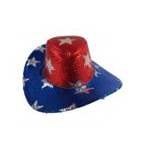 Sequined Light-Up Patriotic Cowboy Hat