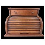 Wooden Roll-Top Bread Box with Drawer