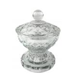 Leeber Clear Pressed Glass Diamond Pattern Candy D