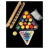 Billiard Ball Sets & Wooden Cue Rack