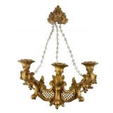 Syroco Style Gilt Resin 3-Light Wall Sconce