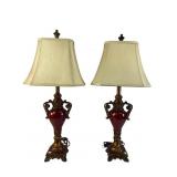 Pr. Ornate Urn-Style Table Lamps, 31"H