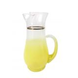 MCM Yellow Ombre Glass Pitcher w/ Gold Band