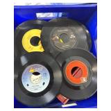 Assorted 45 RPM Vinyl Records Crate