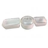 VTG Hazel Atlas Milk Glass Refrigerator Dishes