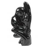 MCM Royal Haeger Style Black Ceramic Lover Sculptu