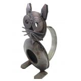 Welded Repurposed Metal Cat Figurine, 4 3/4" H