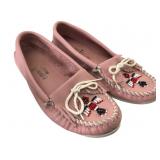 Minnetonka Pink Leather Thunderbird Moccasins