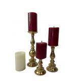 Luminara & Flameless LED Candles w/ Brass Holders