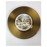 Currier & Ives The Homestead in Winter Brass Plate