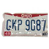 Ohio GKP9087 Embossed Metal License Plate
