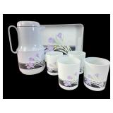 Phoenix Plastic Iris Floral Beverage Set