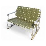 Mid-Century Modern Aluminum Webbed Glider Bench