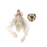 VTG Porcelain Figurine & Heart Trinket Box