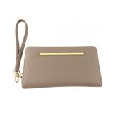 Steve Madden Taupe Faux Leather Wallet Wristlet