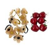Woven Flower Napkin Rings & Apple Ornaments