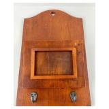 Wooden Wall-Mounted Mail Organizer with Frame