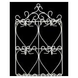 White Wire Heart Motif Tea Cup and Saucer Hanger