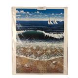 Rebecca Barker Ocean Waves Quiltscape Art Print