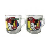 Disney Mickey and Minnie Mouse Glass Mugs, Pr.