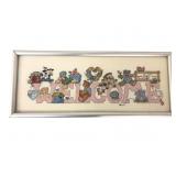 Framed Welcome Cross-Stitch Sampler