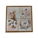 Lester S. Crain Hand-Painted Floral Tile Trivet
